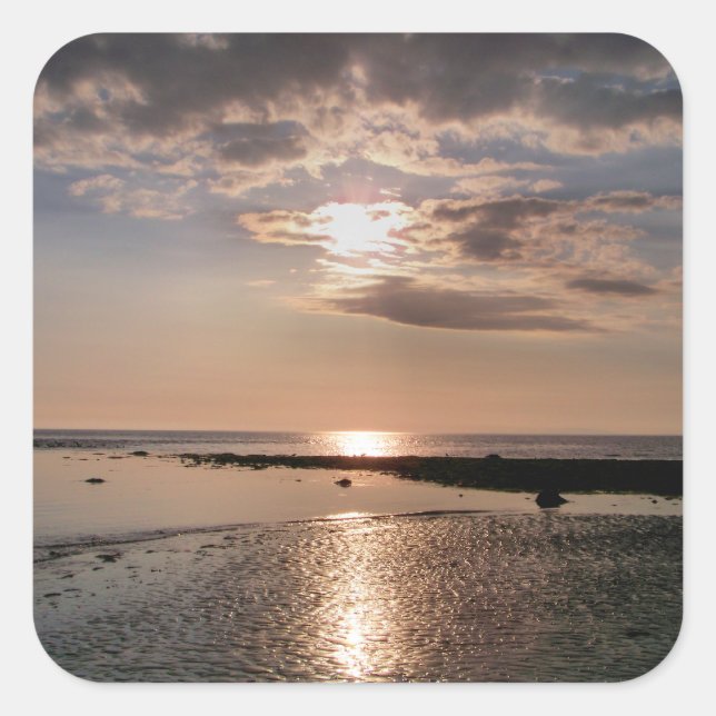 SONNENUNTERNEHMEN QUADRATISCHER AUFKLEBER (Vorderseite)