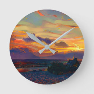 SONNENUNTERNEHMEN RUNDE WANDUHR