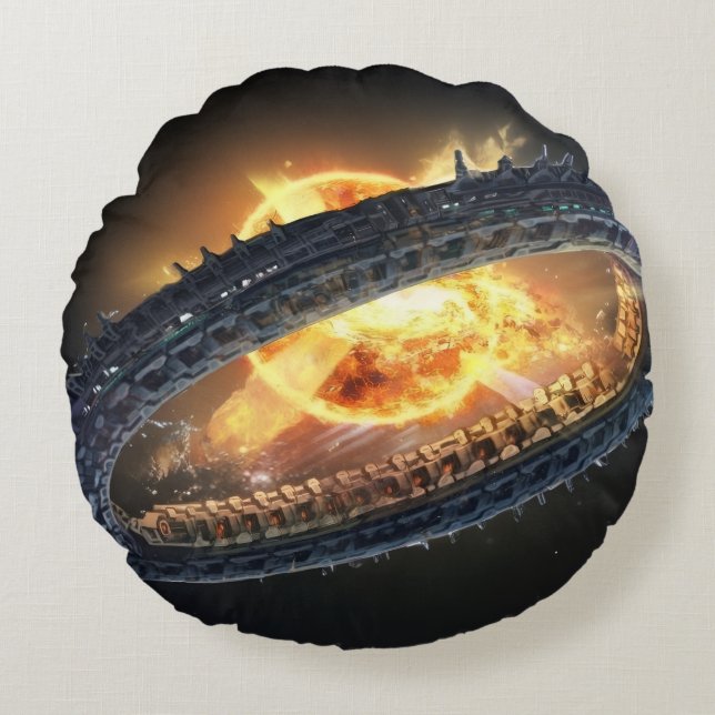 Sonnenvernichter-Waffe-Kissen Rundes Kissen (Vorderseite)