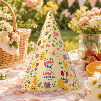 Sonnenverwöhnte Garten 2. Geburtstags-Blumen-Pickn Partyhütchen