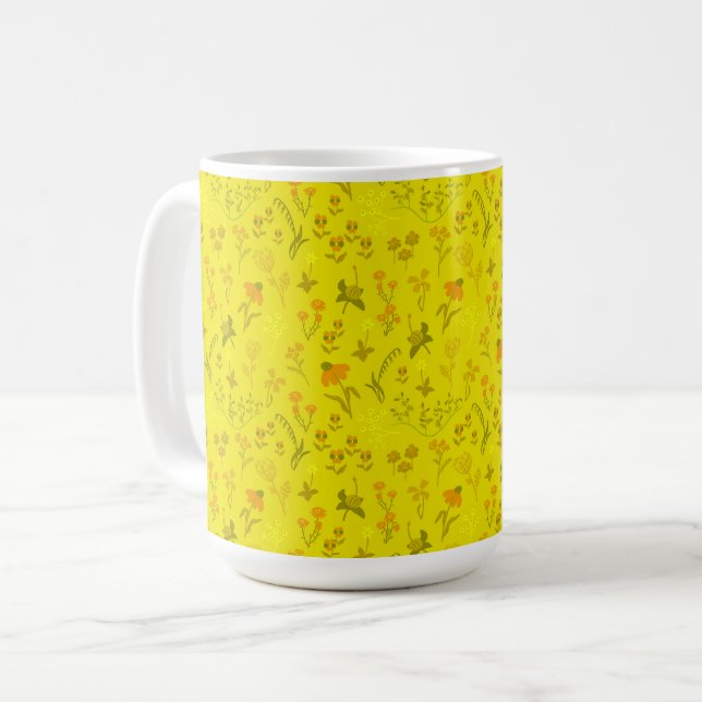 Sonnenwiese-Blume Kaffeetasse (Vorderseite Links)