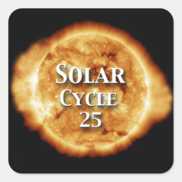 Sonnenzyklus 25 Active Sun Quadratischer Aufkleber