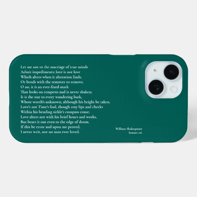 Sonnet 116 Lass mir nicht zur Verheiratung wahren  Case-Mate iPhone Hülle (Rückseite (Horizontal))