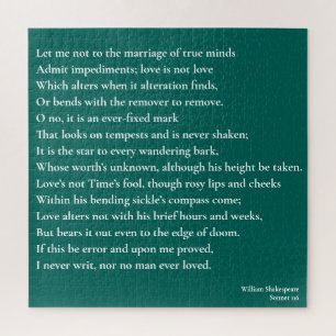 Sonnet 116 Lass mir nicht zur Verheiratung wahren  Puzzle