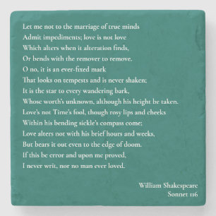 Sonnet 116 Lass mir nicht zur Verheiratung wahren  Steinuntersetzer