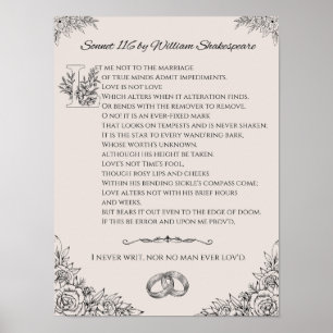 Sonnet 116 von William Shakespeare poster/wall art Poster