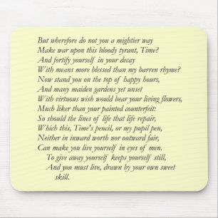 Sonnet # 16 von William Shakespeare Mousepad