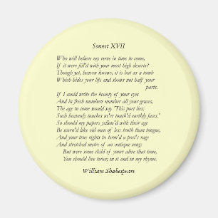 Sonnet # 17 von William Shakespeare Magnet