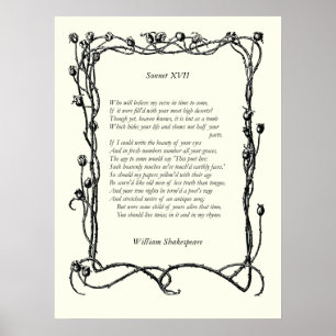 Sonnet # 17 von William Shakespeare Poster