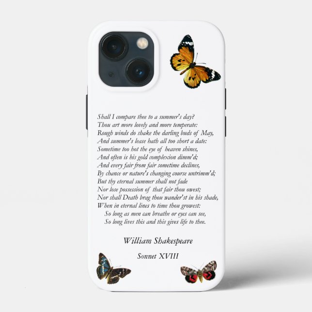 Sonnet # 18 von William Shakespeare Case-Mate iPhone Hülle (Rückseite)