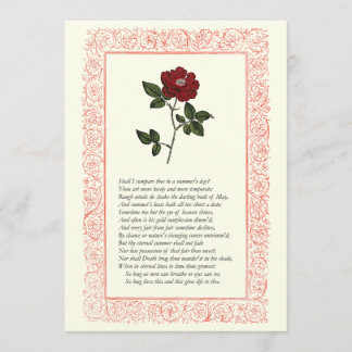 Sonnet # 18 von William Shakespeare Einladung