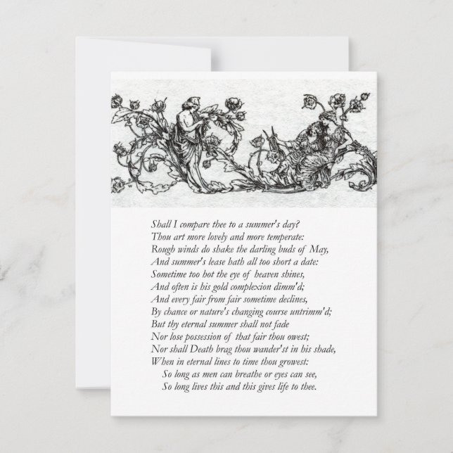 Sonnet # 18 von William Shakespeare Einladung (Vorderseite)