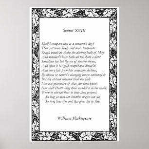 Sonnet # 18 von William Shakespeare Poster
