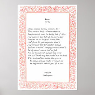 Sonnet # 18 von William Shakespeare Poster