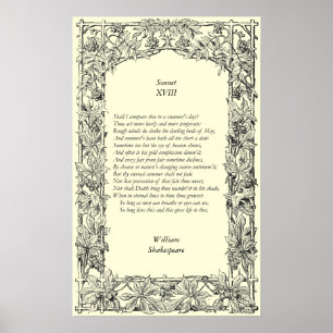 Sonnet # 18 von William Shakespeare Poster