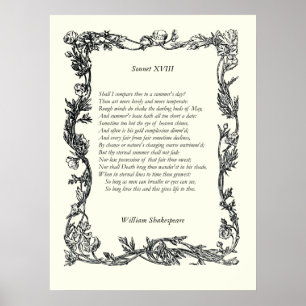 Sonnet # 18 von William Shakespeare Poster