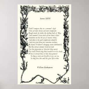Sonnet # 18 von William Shakespeare Poster