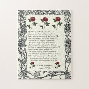 Sonnet # 18 von William Shakespeare Puzzle