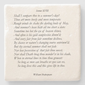 Sonnet # 18 von William Shakespeare Steinuntersetzer