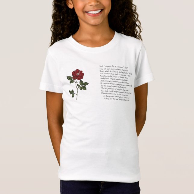 Sonnet # 18 von William Shakespeare T-Shirt (Vorderseite)