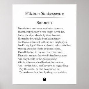 Sonnet 1 von William Shakespeare Poster