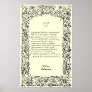 Sonnet # 20 von William Shakespeare Poster