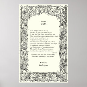Sonnet # 23 von William Shakespeare Poster