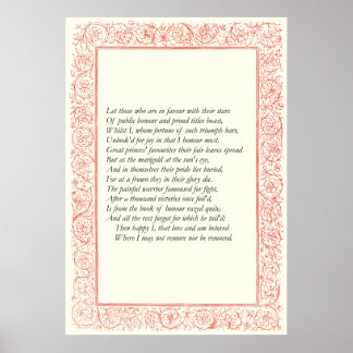 Sonnet # 25 von William Shakespeare Poster