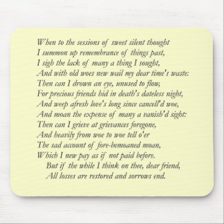 Sonnet # 30 von William Shakespeare Mousepad