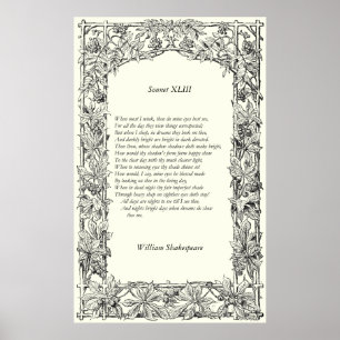 Sonnet # 43 von William Shakespeare Poster