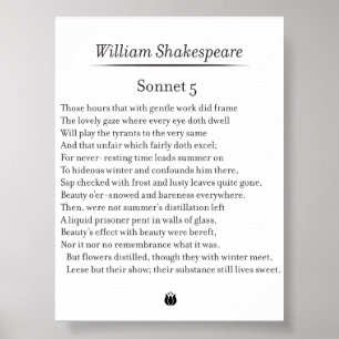 Sonnet 5 von William Shakespeare Poster