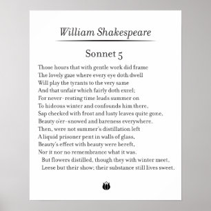 Sonnet 5 von William Shakespeare Poster