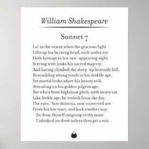 Sonnet 7 von William Shakespeare Poster