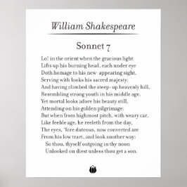 Sonnet 7 von William Shakespeare Poster