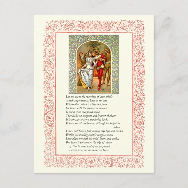 Sonnet Number 116 by William Shakespeare Postcard Postkarte (Vorderseite)