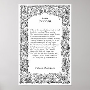 Sonnet Number 138 by William Shakespeare Poster