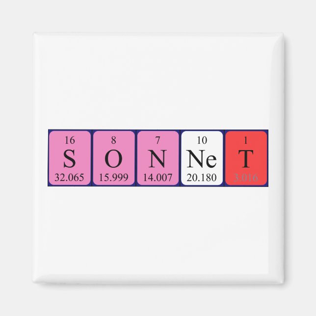 Sonnet-Periodenmagnetmagnet Magnet (Vorne)