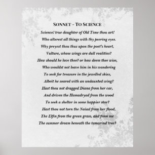 Sonnet zu Science Edgar Allan Poe Geem Poster