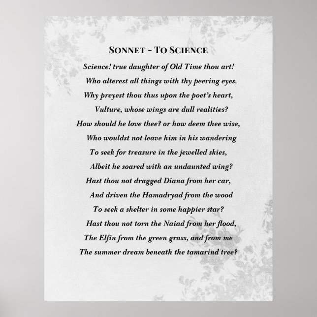 Sonnet zu Science Edgar Allan Poe Geem Poster (Vorne)
