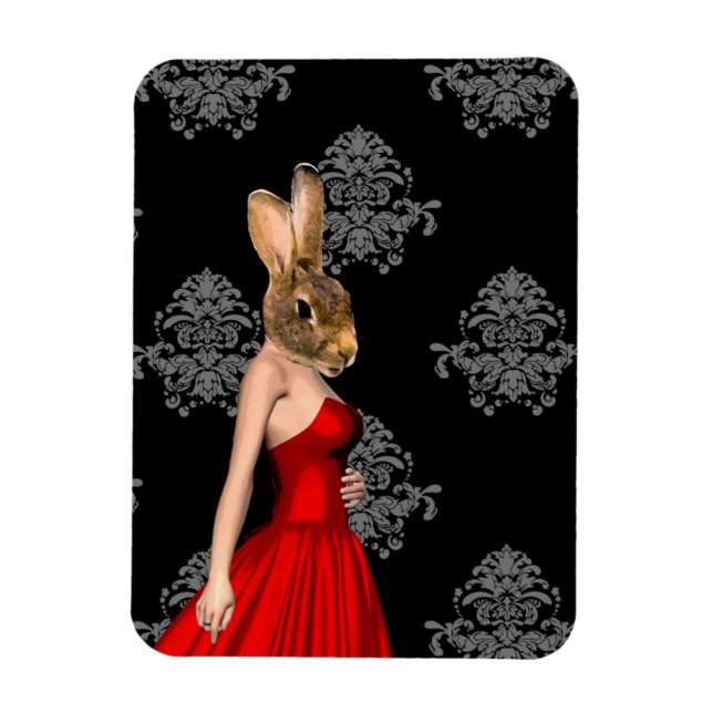 Sonnig in rotem Kleid Magnet (Vertikal)