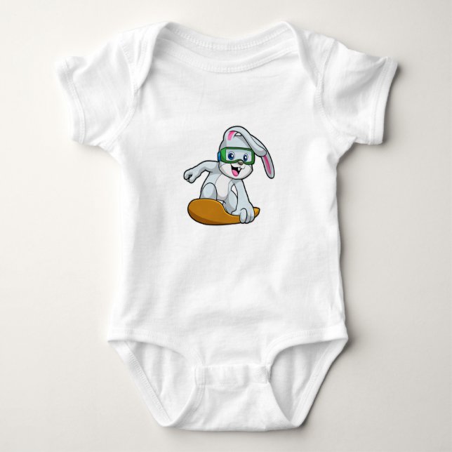 Sonnig wie Snowboarder mit Snowboard Baby Strampler (Vorderseite)