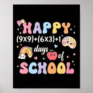 Sonnige 100. Tag Mathematik Formel 100 Tage der Sc Poster
