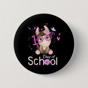 Sonnige 100 Tage Shirt Pferd 100 Tage Button