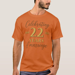 Sonnige 22 Jahre Ehe 2000 22. Hochzeit Anniv T-Shirt