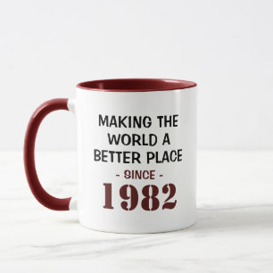 Sonnige 40. Geburtstag Weltverbesserung seit 1982 Tasse