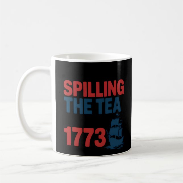 Sonnige 4. Juli Spilling der Tee seit 1773 vier Kaffeetasse (Links)