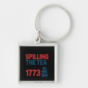 Sonnige 4. Juli Spilling der Tee seit 1773 vier Schlüsselanhänger
