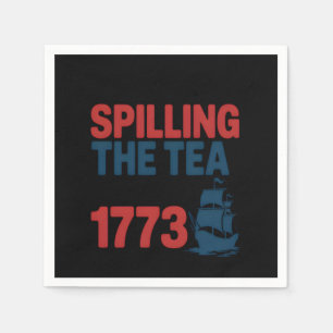 Sonnige 4. Juli Spilling der Tee seit 1773 vier Serviette