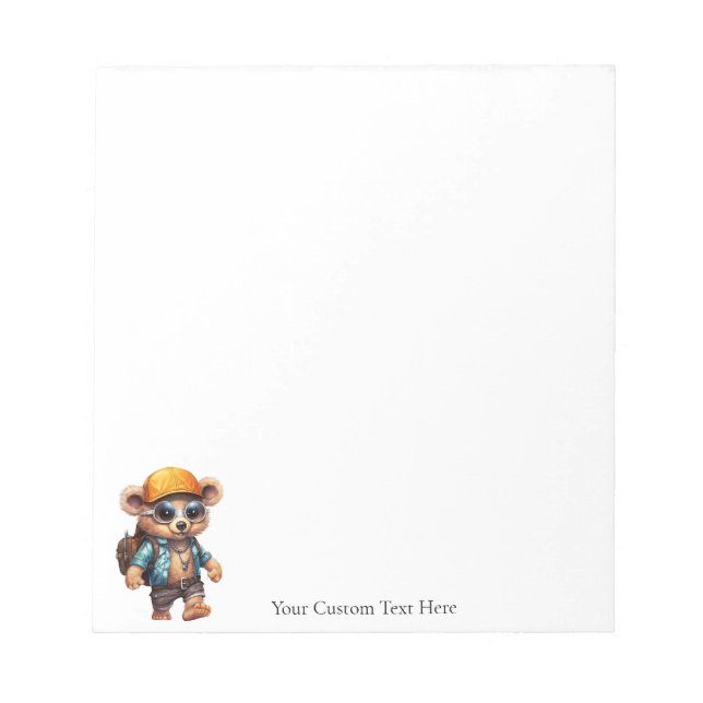 Sonnige Abenteuer mit Beachy Bear 5.5 x 6 Notizblock (Vorderseite)