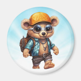 Sonnige Abenteuer mit Strandbär - Für Spaß bereit Magnet